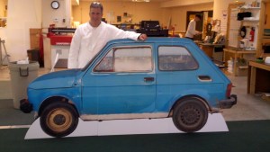 cardboard cutout of a car