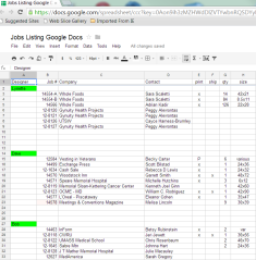 spreadsheet with Google Docs