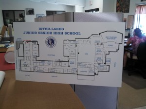 Building layout sign for fire egress