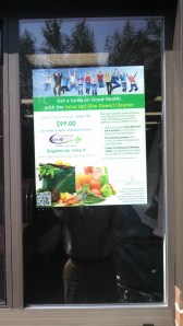 window signs with paper posters