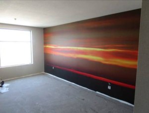mural in a hotel room