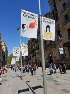 boulevard banners in barcelona
